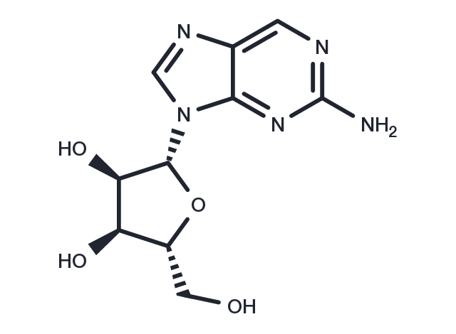 2-Amino-9-β-D-ribofuranosylpurine Chemical Structure