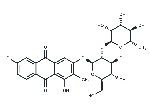 TargetMol Chemical Structure 2-Methyl-1,3,6-trihydroxy-9,10-anthraquinone 3-O-α-rhamnosyl-(1→2)-β-glucoside