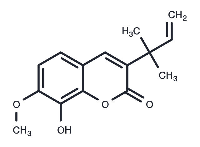 TargetMol Chemical Structure 3-(1,1-Dimethylallyl)-8-hydroxy-7-methoxycoumarin