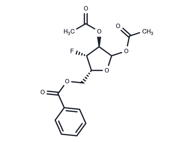 1,2-Di-O-acetyl-5-O-benzoyl-3-deoxy-3-fluoro-D-xylofuranose Chemical Structure