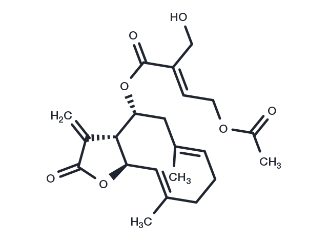 8 beta-(4-Acetoxy-5-hydroxytigloyloxy)costunolide Chemical Structure