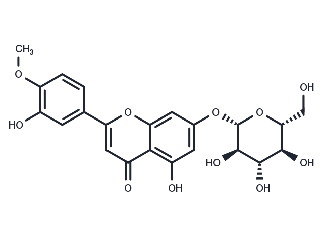 Diosmetin-7-O-β-D-glucopyranoside Chemical Structure