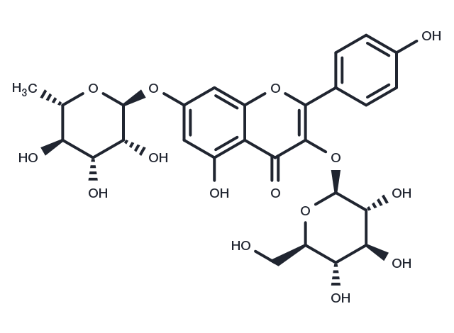 Kaempferol 3-glucoside 7-rhamnoside Chemical Structure