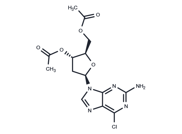 2-Amino-6-chloropurine-3’,5’-di-O-acetyl-2’-deoxyriboside Chemical Structure