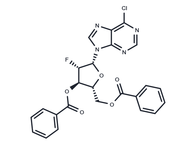 6-Chloropurine -9-beta-D-(3’,5’-di-O-benzoyl-2’-deoxy-2’-fluoro)arabinoriboside Chemical Structure