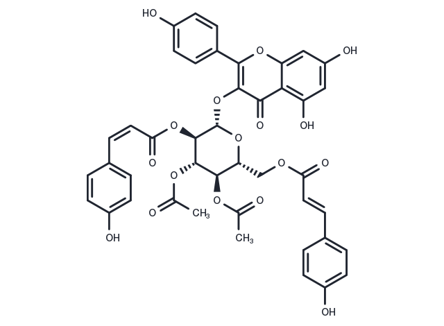 TargetMol Chemical Structure Kaempferol 3-O-(2'',4''-di-acetyl-3''-cis-p-coumaroyl-6''-trans-p-coumaroyl)-β-D-glucopyranoside