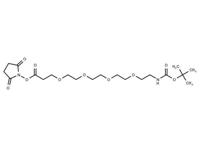Boc-NH-PEG4-NHS ester Chemical Structure