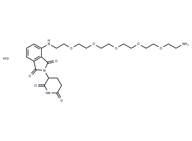 Pomalidomide 4'-PEG5-amine Chemical Structure