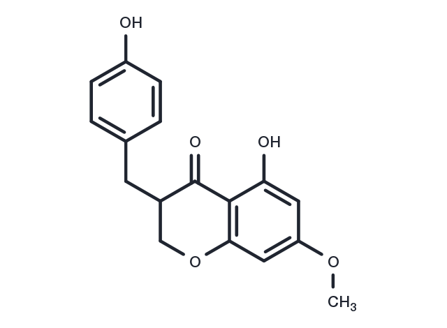 TargetMol Chemical Structure 5-Hydroxy-3-(4-hydroxybenzyl)-7-methoxychroman-4-one