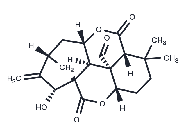15α-Hydroxy-20-oxo-6,7-seco-ent-kaur-16-en-1,7α(6,11α)-diolide Chemical Structure