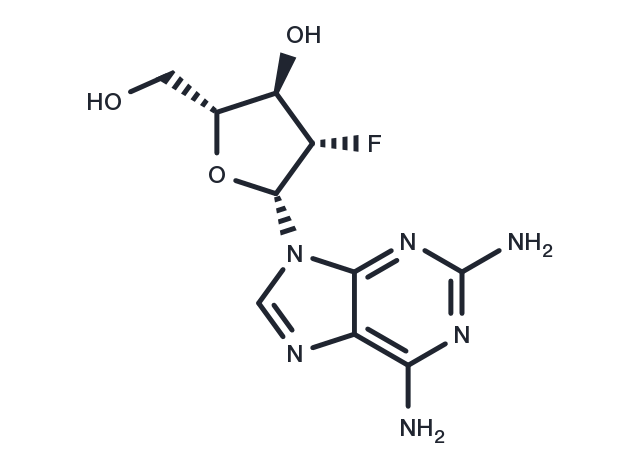 2,6-Diaminopurine -9-beta-D-(2’-deoxy-2’-fluoro)-arabinoriboside Chemical Structure