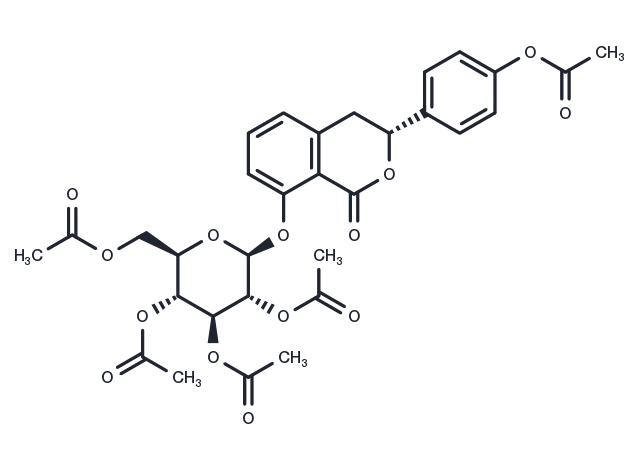 (3R)-Hydrangenol 8-O-glucoside pentaacetate Chemical Structure