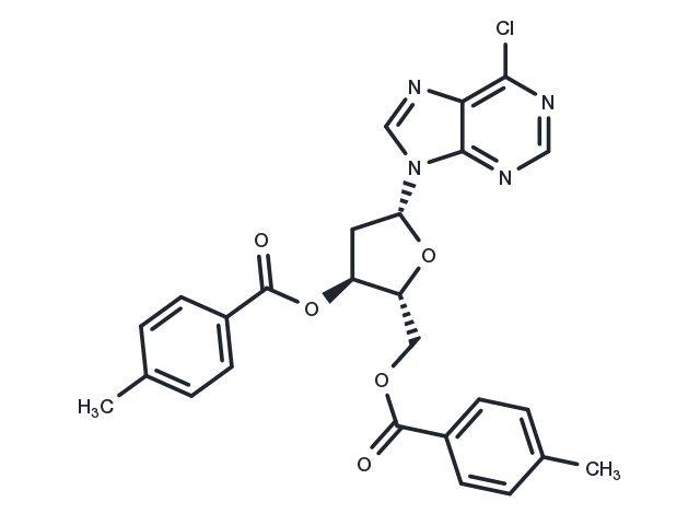 3,5-O-Ditoluoyl 6-chloropurine-9-β-D-deoxyriboside Chemical Structure
