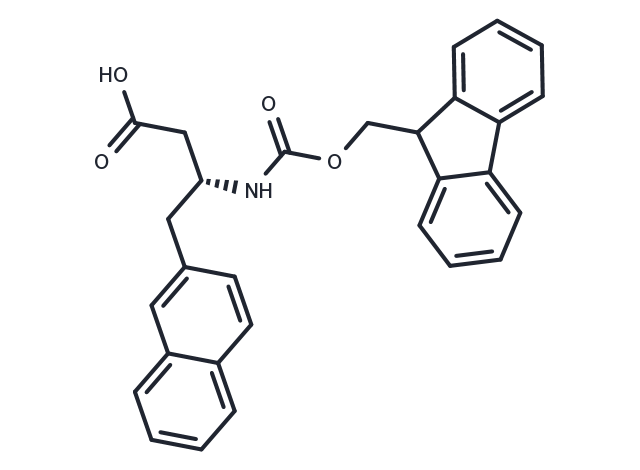 (R)-3-((((9H-Fluoren-9-yl)methoxy)carbonyl)amino)-4-(naphthalen-2-yl)butanoic acid Chemical Structure
