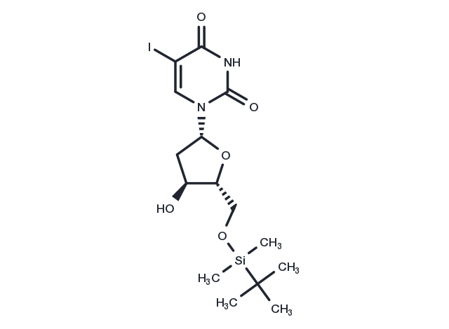 5’-O-t-Butyldimethylsilyl 2’-deoxy-5-iodo-uridine Chemical Structure