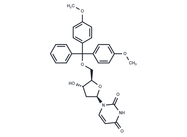 5'-O-(4,4'-Dimethoxytrityl)-2'-deoxyuridine Chemical Structure