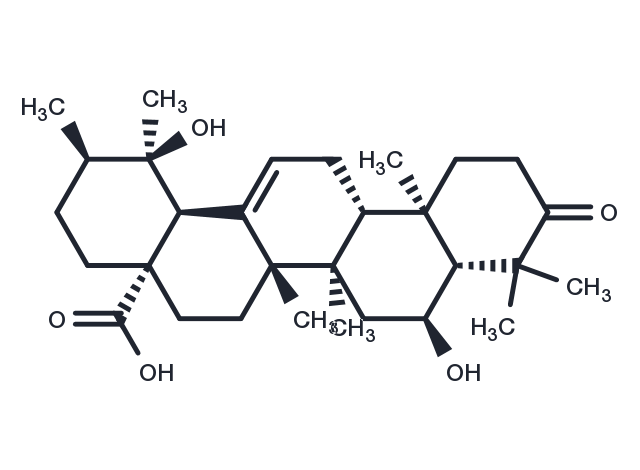 TargetMol Chemical Structure 6,19-Dihydroxyurs-12-en-3-oxo-28-oic acid