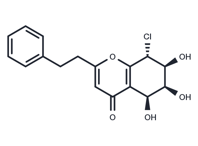 8-Chloro-2-(2-phenylethyl)-5,6,7-trihydroxy-5,6,7,8-tetrahydrochromone Chemical Structure