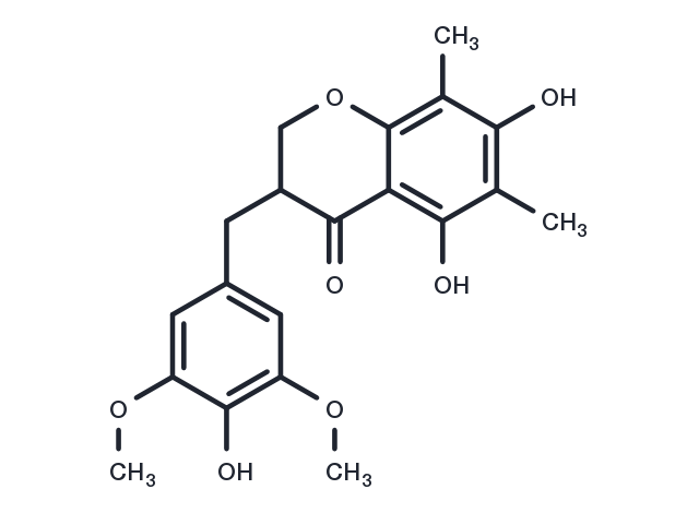 TargetMol Chemical Structure 5,7-Dihydroxy-3-(4-hydroxy-3,5-dimethoxybenzyl)-6,8-dimethylchroman-4-one
