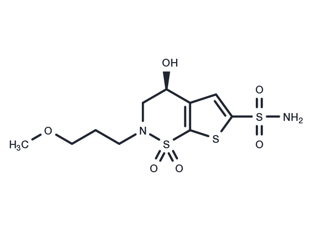 (S)-4-Hydroxy-2-(3-methoxypropyl)-3,4-dihydro-2H-thieno[3,2-e][1,2]thiazine-6-sulfonamide 1,1-dioxide Chemical Structure