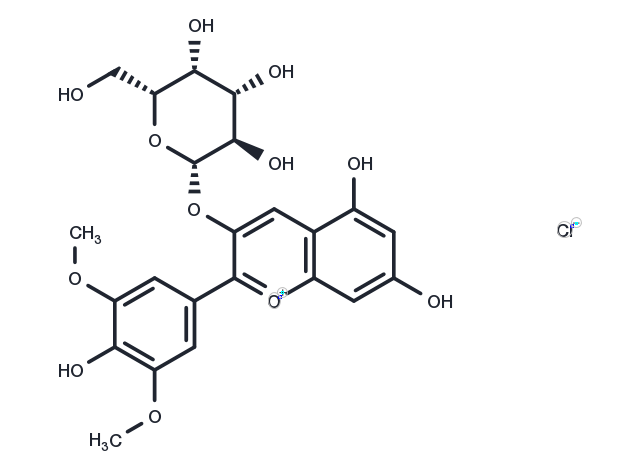 Malvidin-3-galactoside chloride Chemical Structure