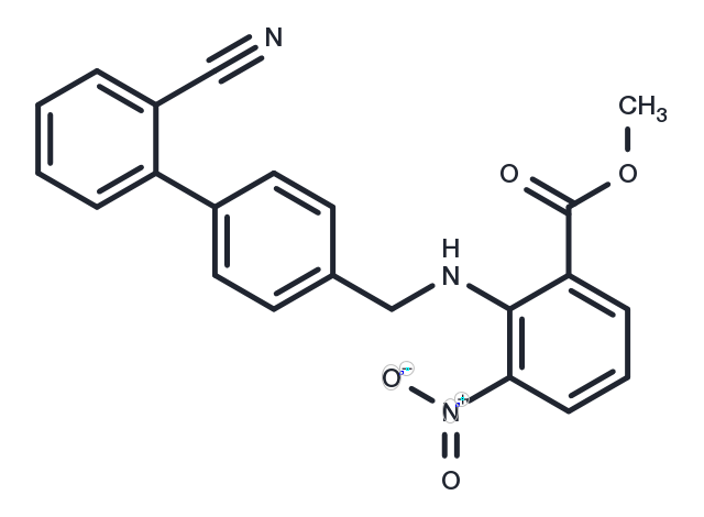 Methyl 2-(((2'-cyano-[1,1'-biphenyl]-4-yl)methyl)amino)-3-nitrobenzoate Chemical Structure