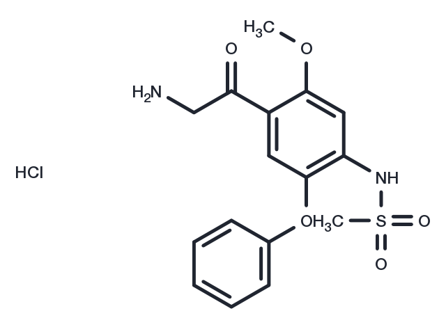 N-(4-(2-Aminoacetyl)-5-methoxy-2-phenoxyphenyl)methanesulfonamide hydrochloride Chemical Structure