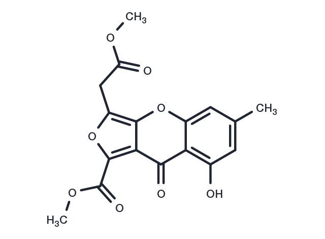 TargetMol Chemical Structure Methyl 8-hydroxy-3-(2-methoxy-2-oxoethyl)-6-methyl-9-oxo-9H-furo[3,4-b]chromene-1-carboxylate