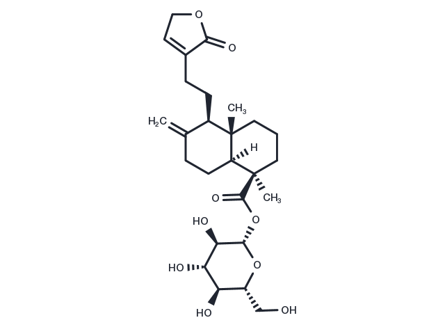 19-[(beta-D-glucopyranosyl)oxy]-19-oxo-ent-labda-8(17),13-dien-16,15-olide Chemical Structure