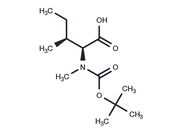 (2S,3S)-2-((tert-Butoxycarbonyl)(methyl)amino)-3-methylpentanoic acid Chemical Structure