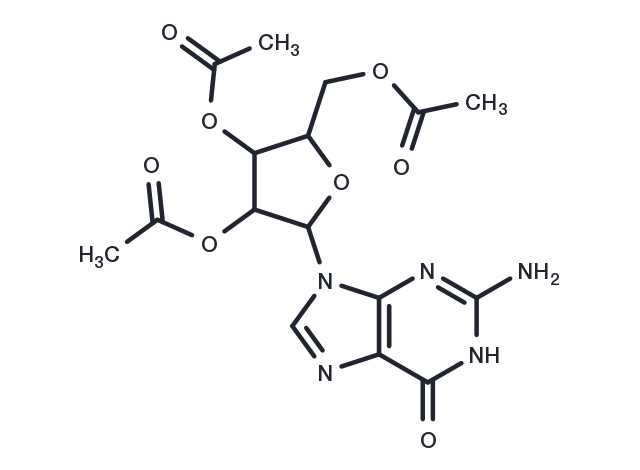 2′,3′,5′-Tri-O-acetyl Guanosine Chemical Structure