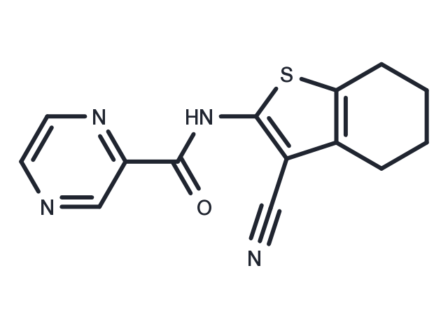 TargetMol Chemical Structure N-(3-cyano-4,5,6,7-tetrahydro-1-benzothiophen-2-yl)pyrazine-2-carboxamide