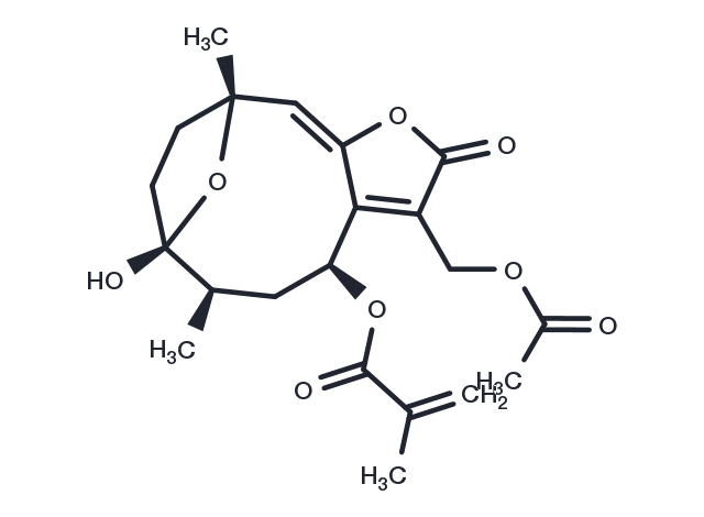 TargetMol Chemical Structure 8alpha-(2-Methylacryloyloxy)hirsutinolide 13-O-acetate