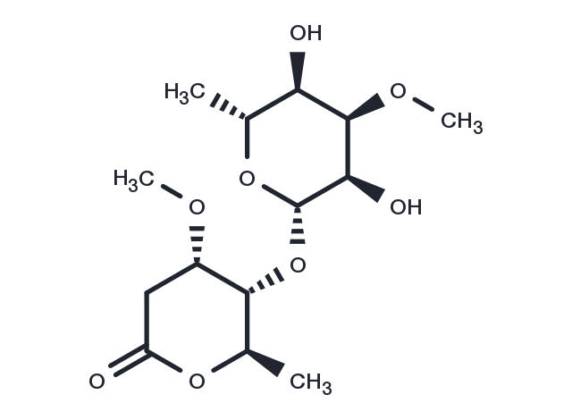 6-Deoxy-3-O-methyl-β-allopyranosyl (1→4)-β-cymaronic acid δ-lactone Chemical Structure