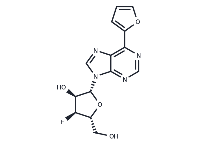 6-(Furan-2-yl)purine-beta-D-(3’-deoxy-3’-fluoro)riboside Chemical Structure