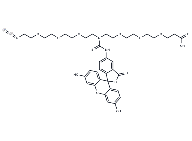 TargetMol Chemical Structure N-(Azido-PEG3)-N-Fluorescein-PEG3-acid