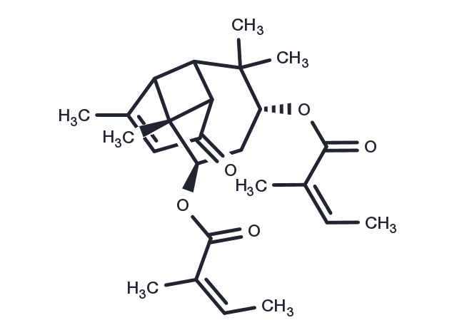 8,10-Dihydroxy-3-longipinen-5-one, diangeloyl Chemical Structure