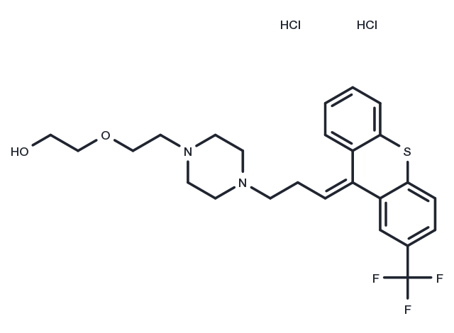 2-(2-(4-(3-(2-(Trifluoromethyl)-9H-thioxanthen-9-ylidene)propyl)piperazin-1-yl)ethoxy)ethanol dihydrochloride Chemical Structure