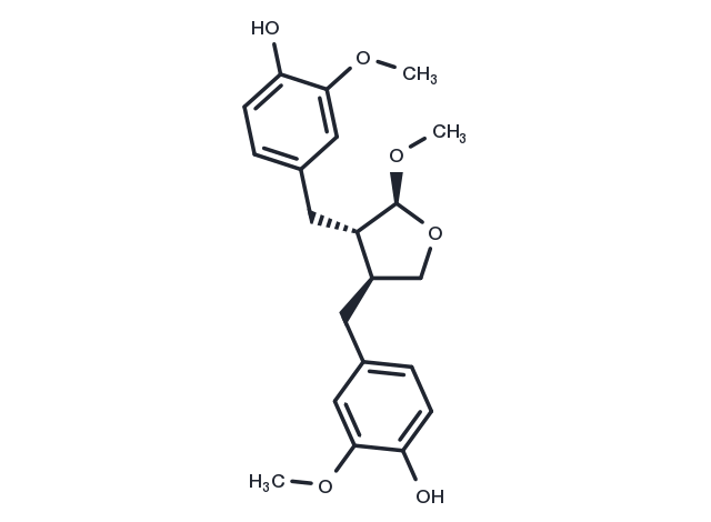 TargetMol Chemical Structure 4,4'-Dihydroxy-3,3',9-trimethoxy-9,9'-epoxylignan