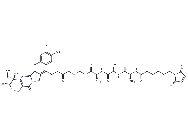MC-AAA-NHCH2OCH2COO-7-aminomethyl-10-methyl-11-fluoro camptothecin Chemical Structure