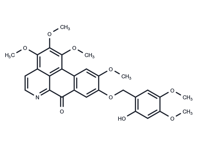 1,2,3,10-Tetramethoxy-9-(2-hydroxy-4,5-dimethoxybenzyloxy)oxoaporphine Chemical Structure