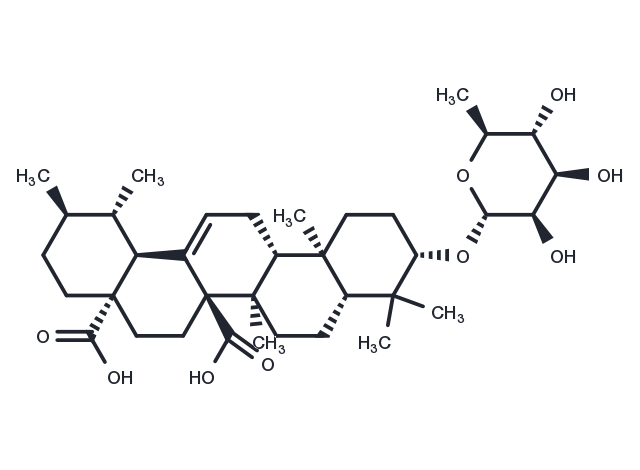 Quinovic acid 3-O-alpha-L-rhamnopyranoside Chemical Structure