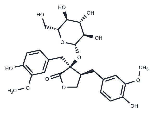 Nortrachelogenin-8'-O-beta-glucoside Chemical Structure