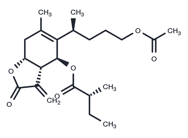 TargetMol Chemical Structure 1-O-Acetyl-6alpha-O-(2-methylbutyryl)britannilactone