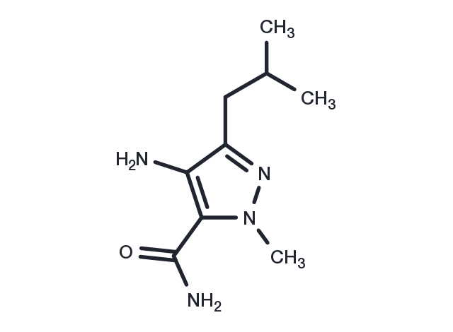 4-Amino-1-methyl-3-(2-methylpropyl)-1H-pyrazole-5-carboxamide Chemical Structure
