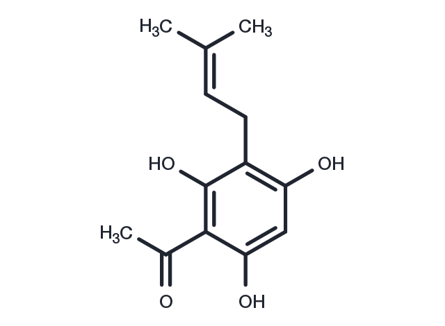 2,4,6-Trihydroxy-3-prenylacetophenone Chemical Structure
