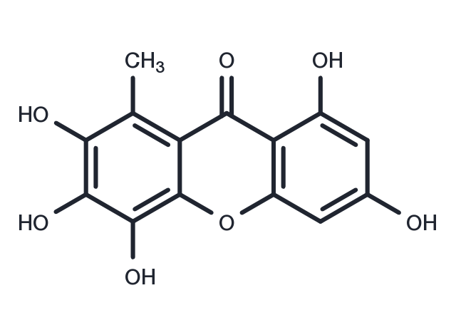 2,3,4,6,8-Pentahydroxy-1-methylxanthone Chemical Structure
