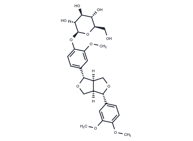 (+)-Pinoresinol monomethyl ether 4-O-β-D-glucoside Chemical Structure