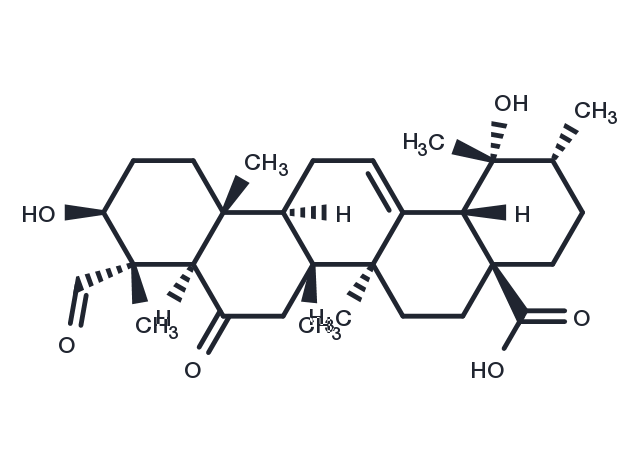 TargetMol Chemical Structure 3,19-Dihydroxy-6,23-dioxo-12-ursen-28-oic acid