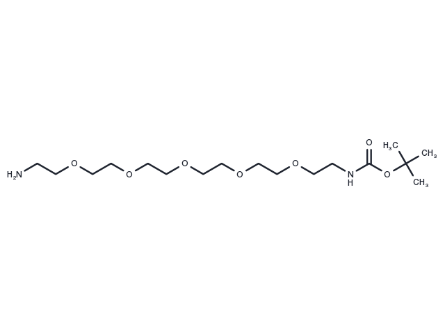 NH2-PEG5-C2-NH-Boc Chemical Structure